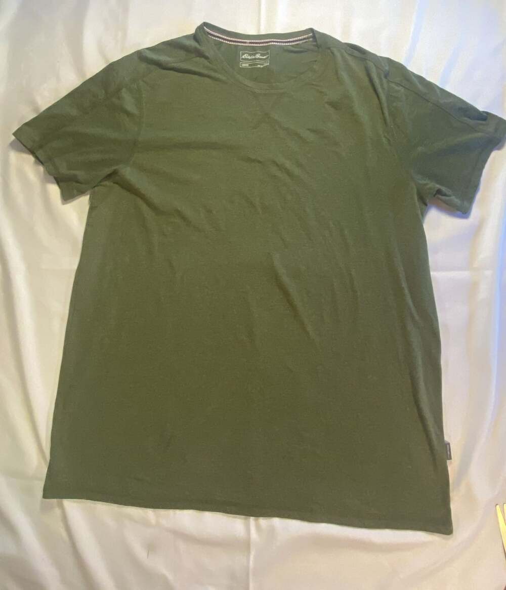 Eddie Bauer Lounge Men's Olive Green Short Sleeve Crew Neck T-Shirt Size L